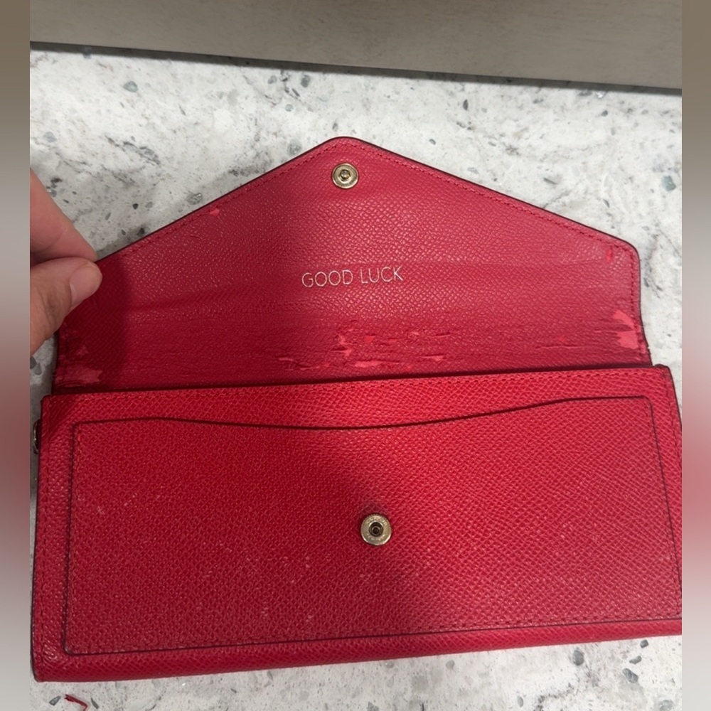 Coach Red Leather Wallet AUTHENTIC - Picture 7 of 7